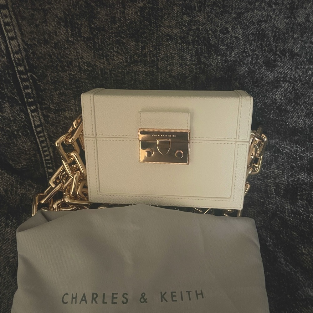 Charles and Keith chain strap boxy bag